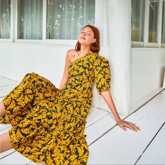 FARM RIO Black Spotted Banana Midi Dress - Picture 1 of 5